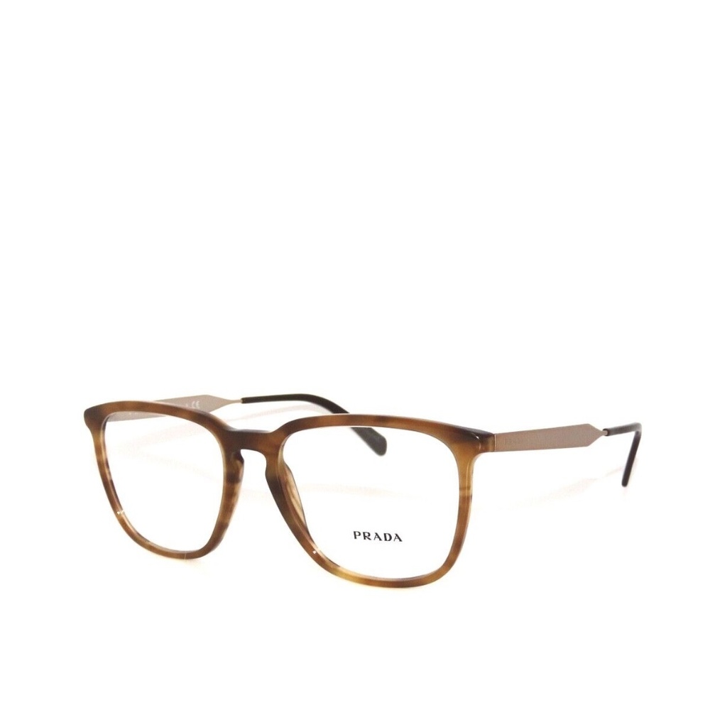Prada 07U 07 VYQ-1O1 55 Striped Brown Eyeglasses